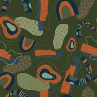Abstract organic shape seamless pattern. Boho style repeat background vector