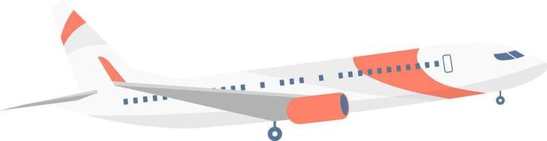 Flying airplane semi flat color vector object