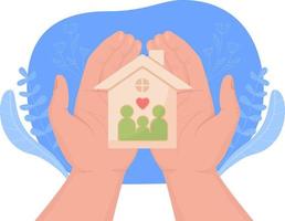 Facility providing residential assistance to families 2D vector isolated illustration