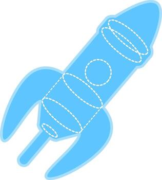 objeto vectorial de color semiplano de lanzamiento de cohetes vector