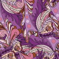 Seamless pattern background with abstract leaves and flower vector