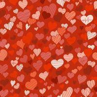 hand-drawn doodle seamless pattern with hearts vector