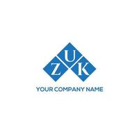 ZUK letter logo design on white background. ZUK creative initials letter logo concept. ZUK letter design. vector