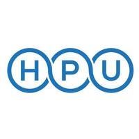 diseño de logotipo de letra hpu sobre fondo blanco. concepto de logotipo de letra de iniciales creativas de hpu. diseño de letras hpu. vector