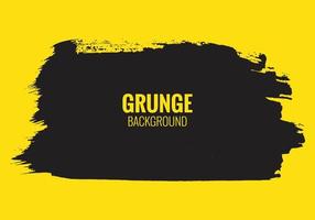 Abstract black grunge stroke on yellow background illustration vector