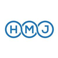 diseño de logotipo de letra hmj sobre fondo blanco. concepto de logotipo de letra de iniciales creativas hmj. diseño de letras hmj. vector