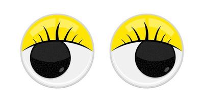 Plastic toy safety wobbly eyes flat style design vector illustration isolated on white background.