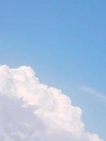 White cloudy in the blue sky natural background, copy space for write text photo