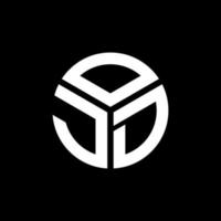 OJD letter logo design on black background. OJD creative initials letter logo concept. OJD letter design. vector