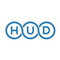 HUD letter logo design on white background. HUD creative initials letter logo concept. HUD letter design. vector