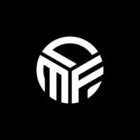 LMF letter logo design on black background. LMF creative initials letter logo concept. LMF letter design. vector