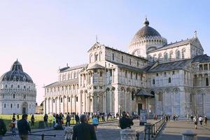 PISA, ITALY, 2021 - View to the Pisa Baptistery and Cathedral of Pisa. Square of Miracles, Cathedral Square photo