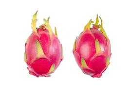 The fresh dragon fruit on isolated white background is a fruit that is highly beneficial to the body photo