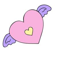 Cute doodle heart, vector illustration