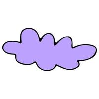 Cute doodle cloud, icon, vector illustration
