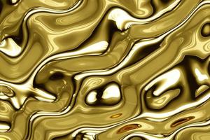 textura de metal dorado con ondas, diseño ondulado de seda metálica de oro líquido, fondo abstracto, representación 3d