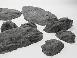 Big rocks that are strong, beautiful, look very realistic, white background. Make it easier for you to use in video editing 3D rendering. photo