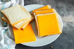 Sándwich de queso queso cheddar o mimolette comida fresca y saludable comida merienda dieta en la mesa espacio de copia fondo de alimentos foto