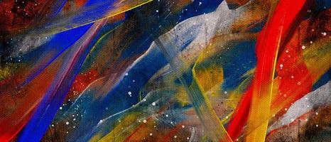 Colorful abstract oil painting with splash dots for exhibition photo