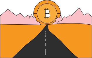 Bitcoin is in the mining area. vector