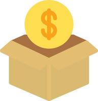 ilustración de vector de caja de dólar en un fondo. símbolos de calidad premium. iconos vectoriales para concepto y diseño gráfico.