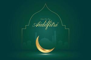 Islamic greeting card happy Eid Al-Fitr Islamic background