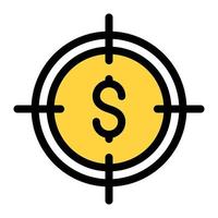 dollar target vector illustration on a background.Premium quality symbols.vector icons for concept and graphic design.