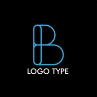 logo type with initial name for technology company sign, vector