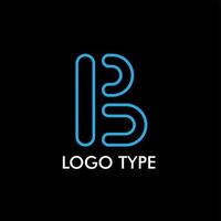 logo type with initial name for technology company sign, vector