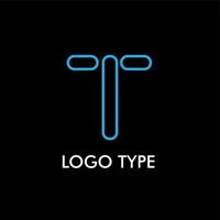 logo type with initial name for technology company sign, vector