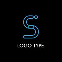 logo type with initial name for technology company sign, vector