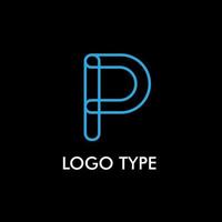 logo type with initial name for technology company sign, vector