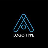 logo type with initial name for technology company sign, vector