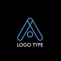 logo type with initial name for technology company sign, vector