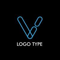 logo type with initial name for technology company sign, vector