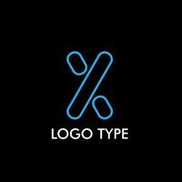 logo type with initial name for technology company sign, vector