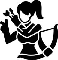 ilustración de vector de cazador de mujer en un fondo. símbolos de calidad premium. iconos vectoriales para concepto y diseño gráfico.