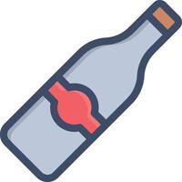 ilustración de vector de botella de vino en un fondo. símbolos de calidad premium. iconos vectoriales para concepto y diseño gráfico.