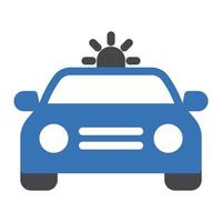 ilustración de vector de coche de policía en un fondo. símbolos de calidad premium. iconos vectoriales para concepto y diseño gráfico.