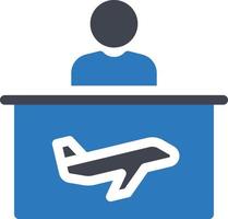 ilustración vectorial de recepción del aeropuerto en un fondo. símbolos de calidad premium. iconos vectoriales para concepto y diseño gráfico. vector