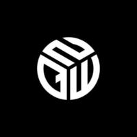 NQW letter logo design on black background. NQW creative initials letter logo concept. NQW letter design. vector
