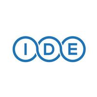 IDE letter logo design on white background. IDE creative initials letter logo concept. IDE letter design. vector