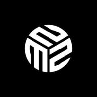 NMZ letter logo design on black background. NMZ creative initials letter logo concept. NMZ letter design. vector