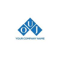 OUJ letter logo design on white background. OUJ creative initials letter logo concept. OUJ letter design. vector