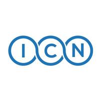 diseño de logotipo de letra icn sobre fondo blanco. concepto de logotipo de letra de iniciales creativas icn. diseño de letras icn. vector