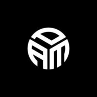 diseño del logotipo de la letra pam sobre fondo negro. concepto de logotipo de letra inicial creativa pam. diseño de letras pam. vector