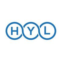 HYL letter logo design on white background. HYL creative initials letter logo concept. HYL letter design. vector