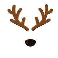 Antlers and nose of a deer, vector illustration isolated on a white background