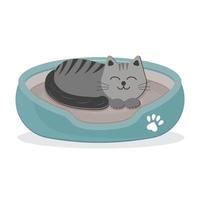 bed for dogs and cats, color isolated vector illustration