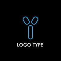 logo type with initial name for technology company sign, vector